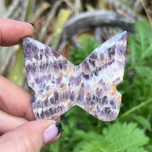 Chevron Amethyst 3D Butterfly Carving