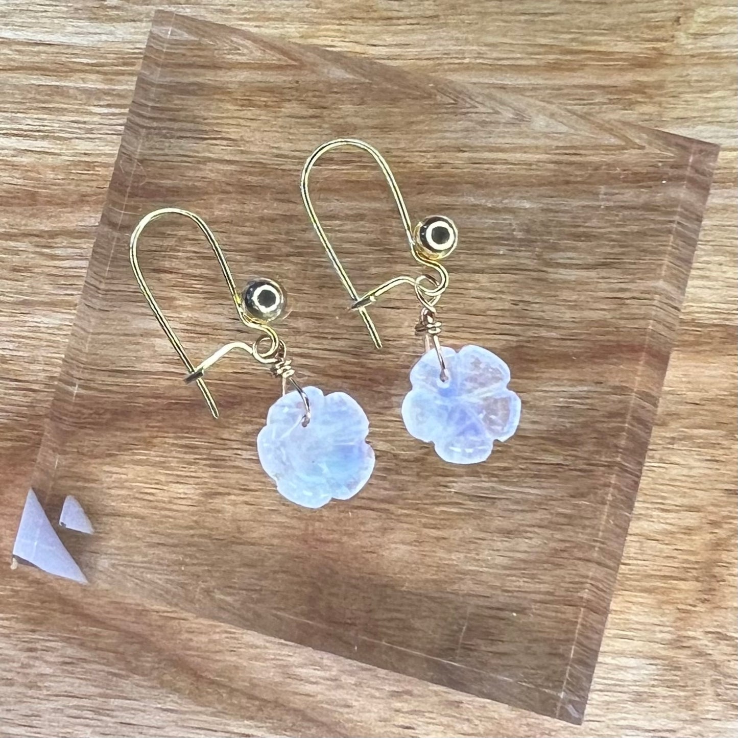 Moonstone Flower Earrings: New Beginnings ∙ Spiritual Insight ∙ Feminine Energy
