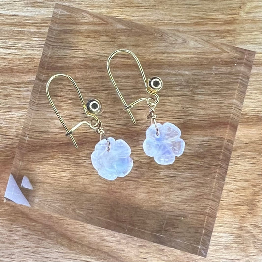 Moonstone Flower Earrings: New Beginnings ∙ Spiritual Insight ∙ Feminine Energy