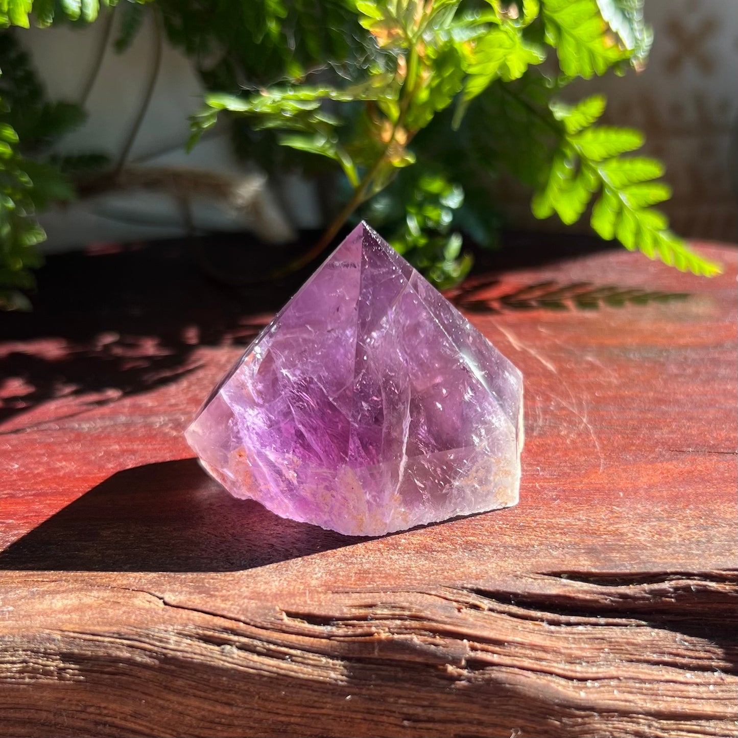 Amethyst Point: Polished faces | Raw sides | Flat base (1)