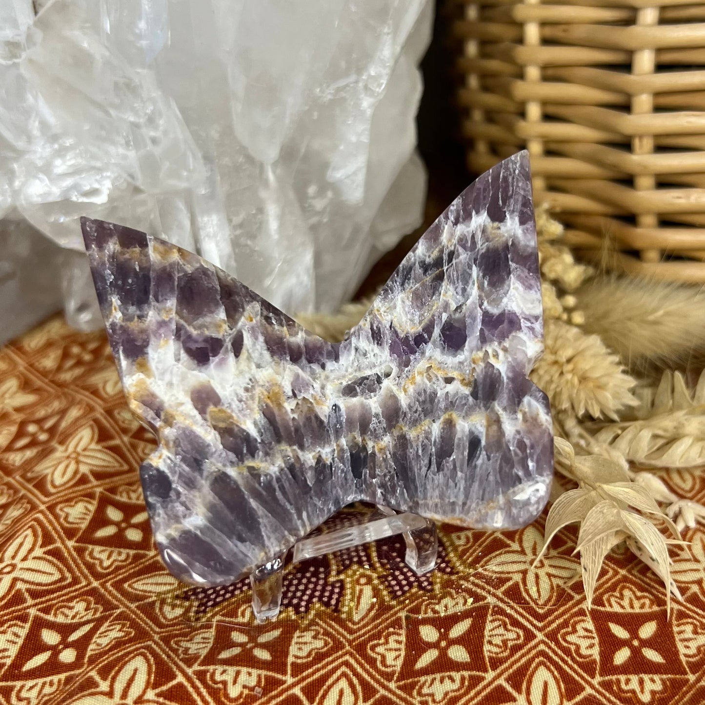 Chevron Amethyst 3D Butterfly Carving