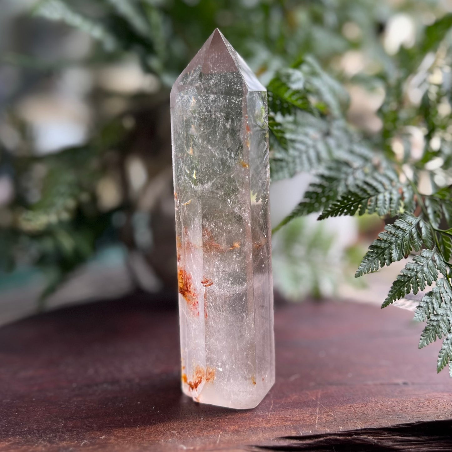 Hematite Inclusion 'Fire' Quartz Polished Point - Brazil