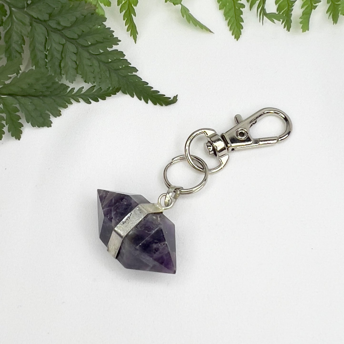 Amethyst Crystal Keychain Charm | Calming ∙ Protective ∙ Supportive
