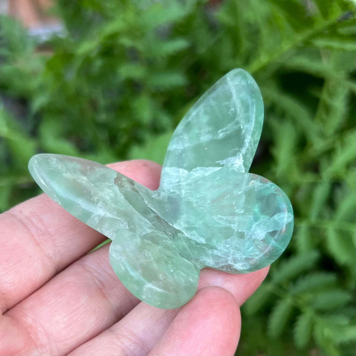 Green Fluorite 3D Butterfly Carving