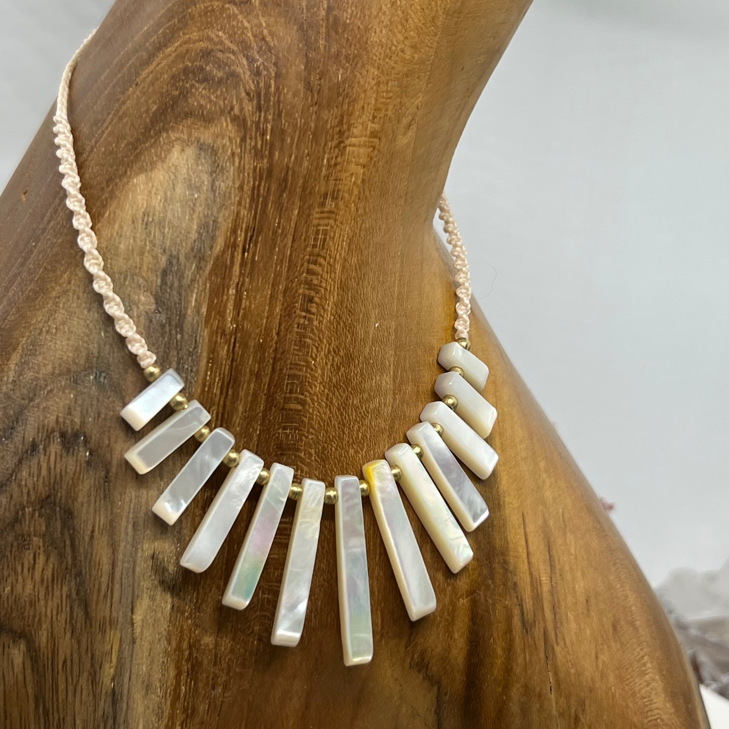 Mother of Pearl Macrame Necklace