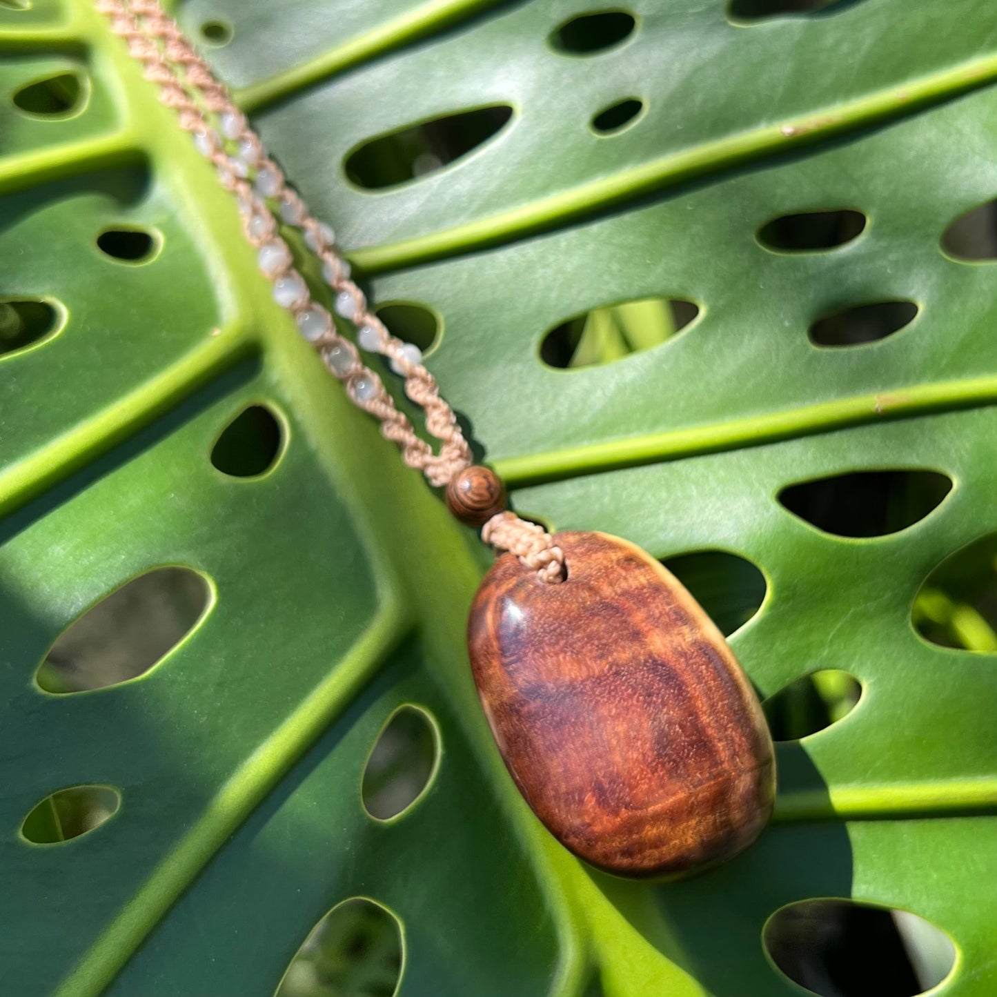 Gidgee & Selenite Macrame Necklace - 'Spirit of Dryad' Talisman