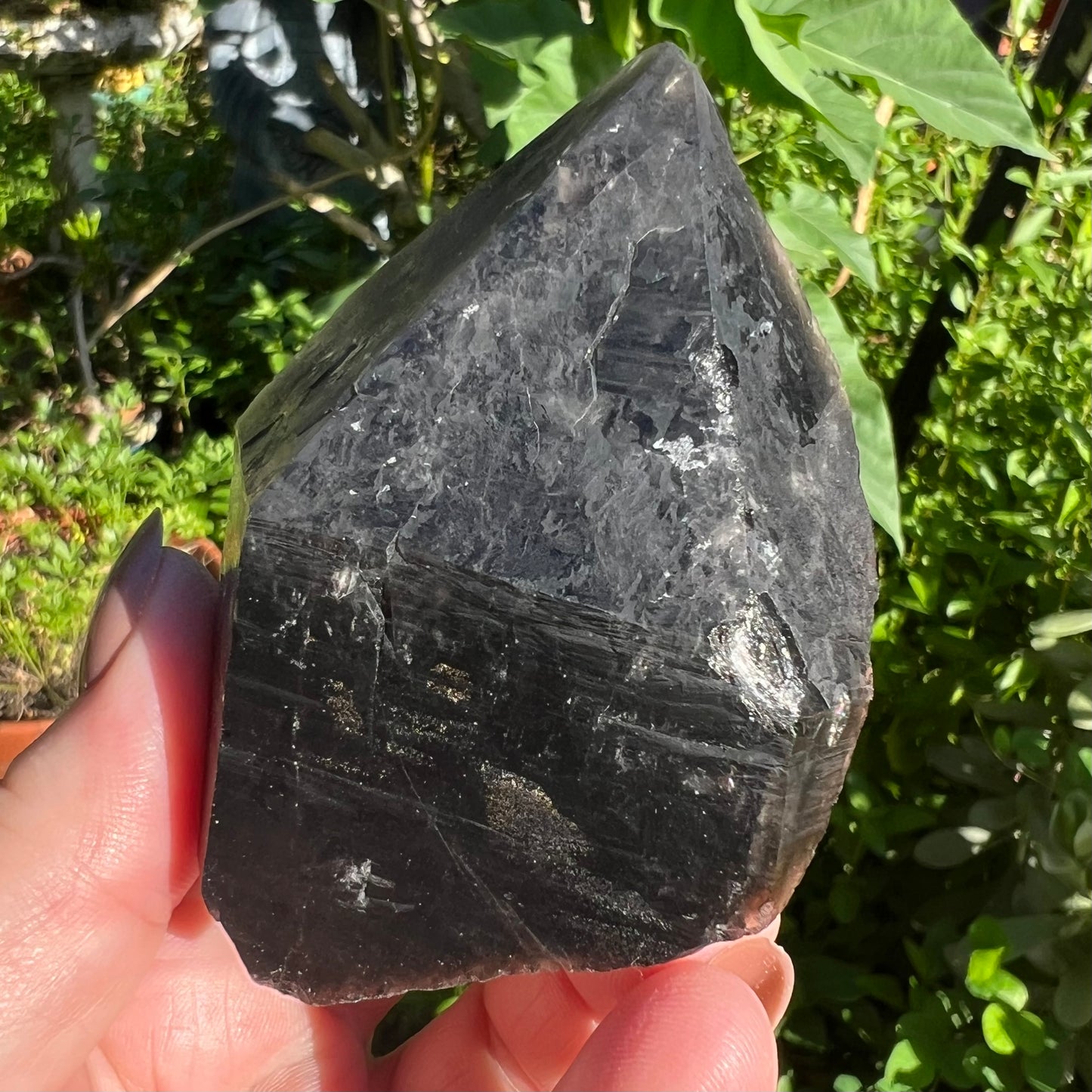Morion Smoky Quartz Point | China | Large Black Quartz portion