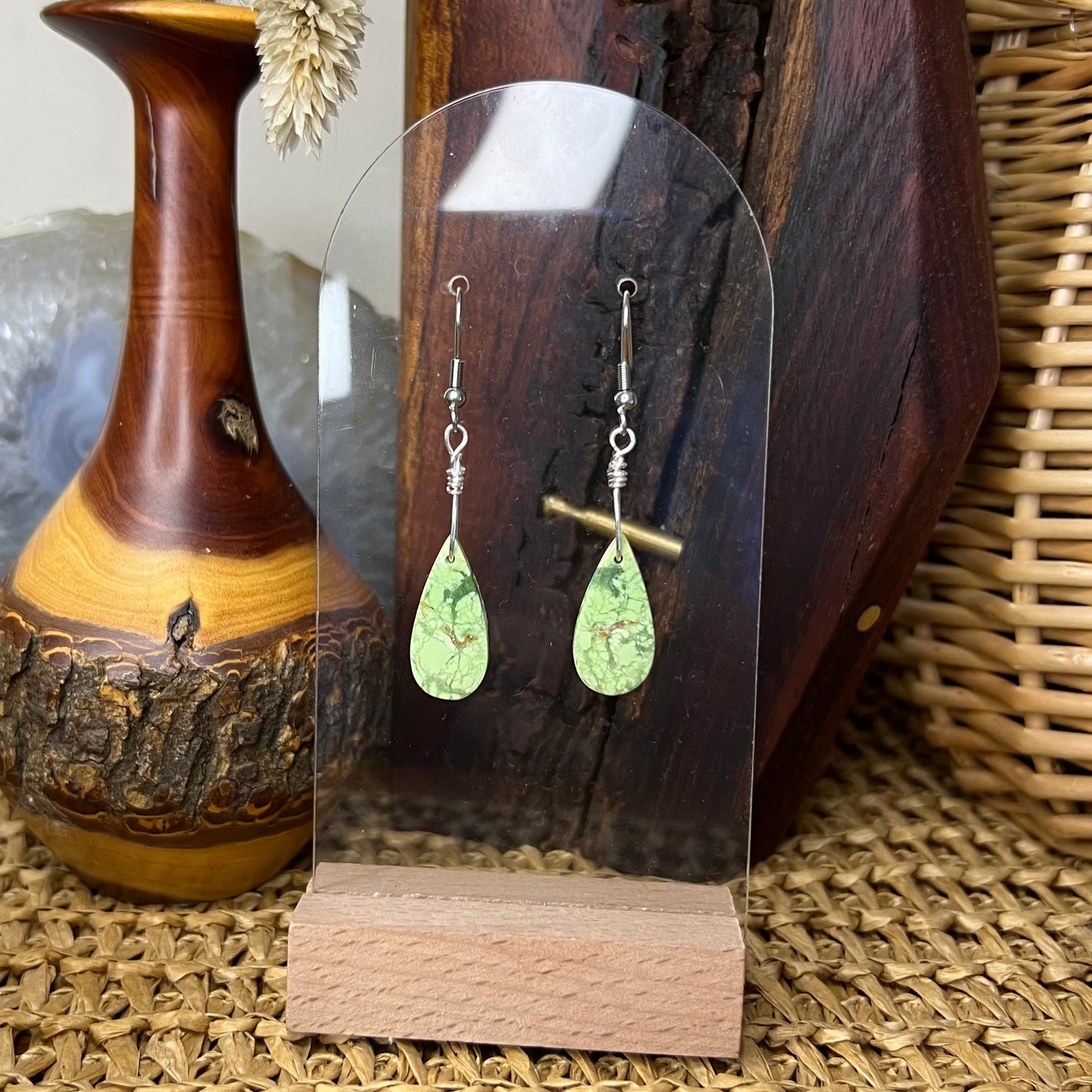 Lemon Magnesite with Chrysoprase Crystal Earrings: Optimism ∙ Mental Clarity ∙ Renewal