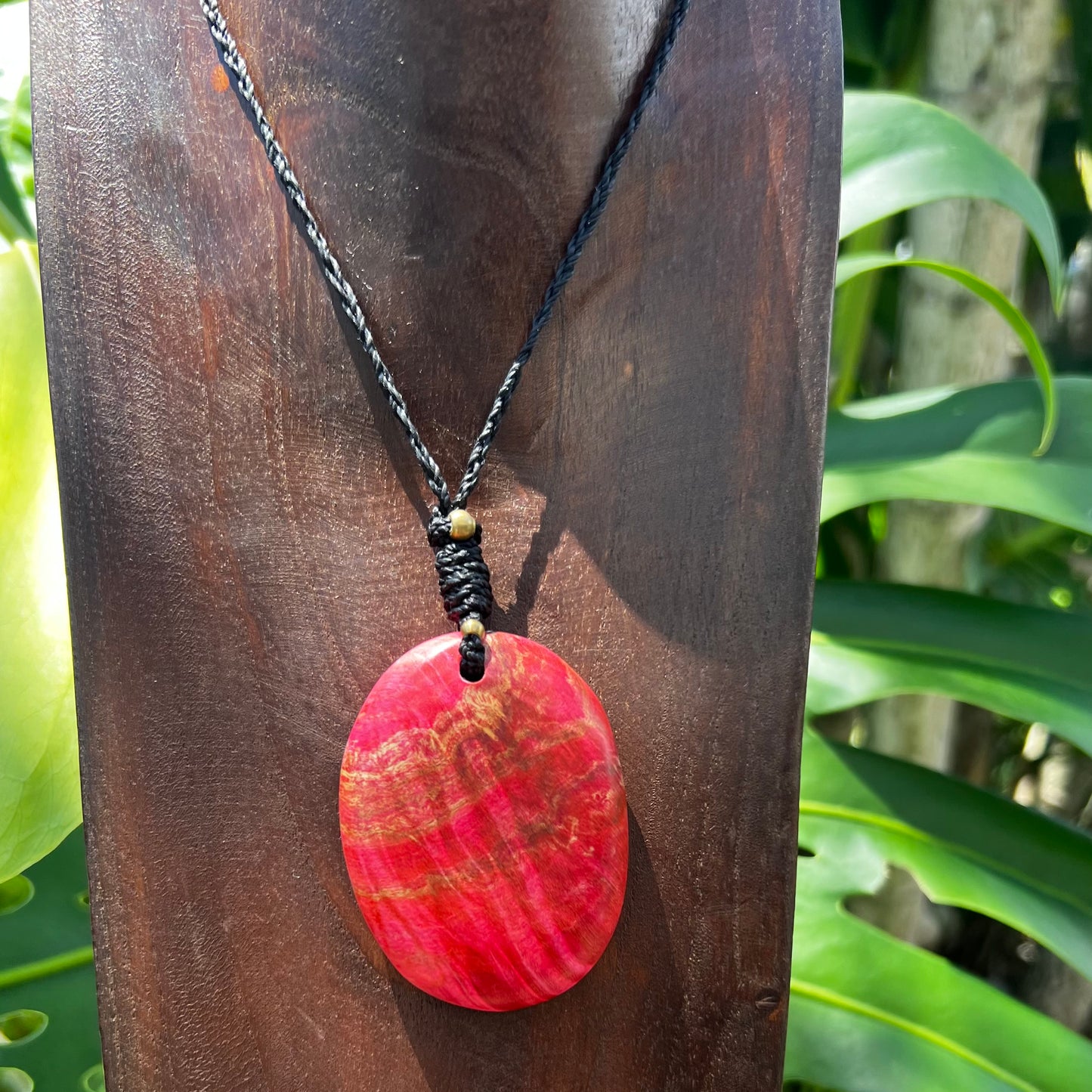 Dyed Elderwood Macrame Necklace - 'Spirit of Dryad' Talisman