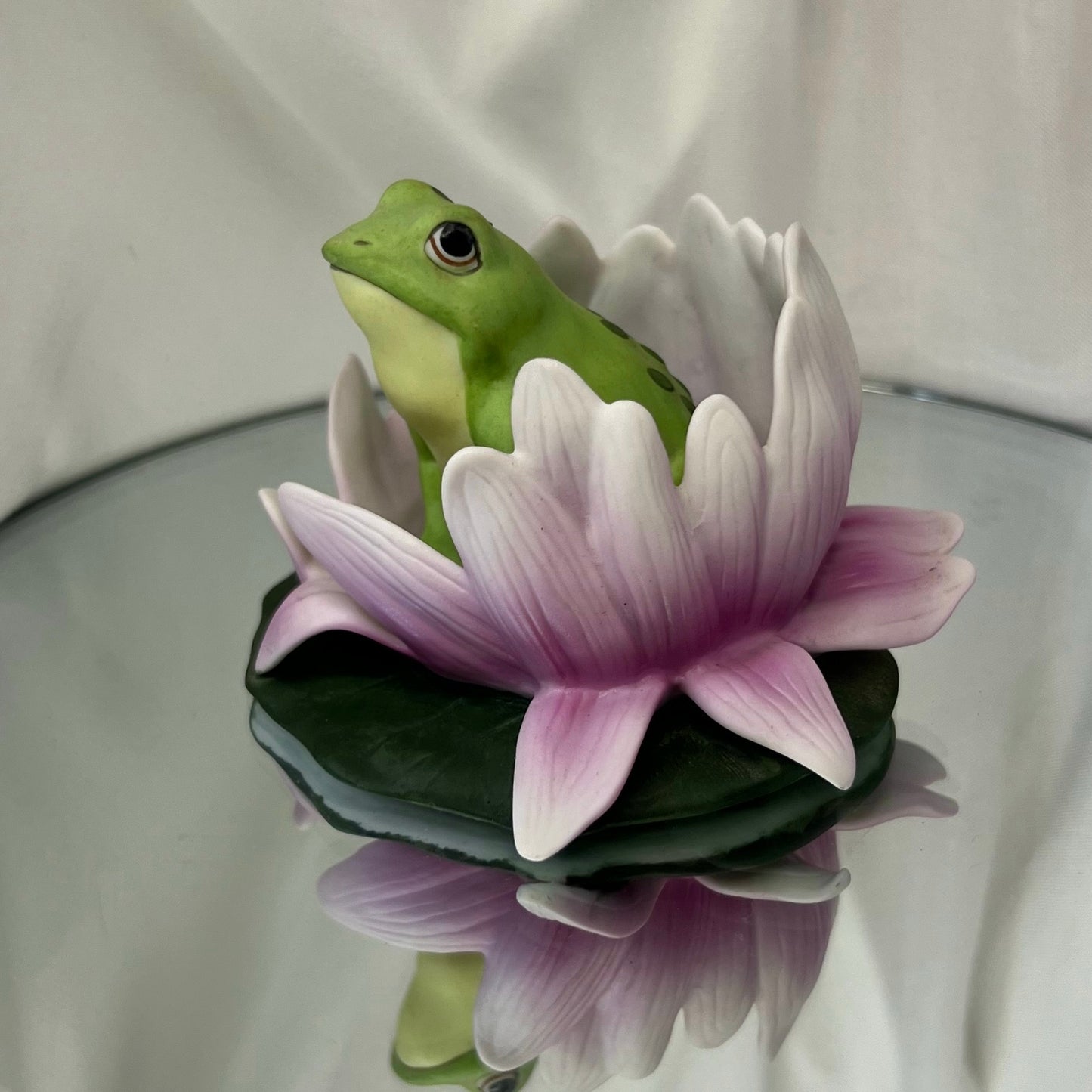 Frog in Lotus | 'Woodland Surprise' - Franklin fine porcelain figurine | 1984
