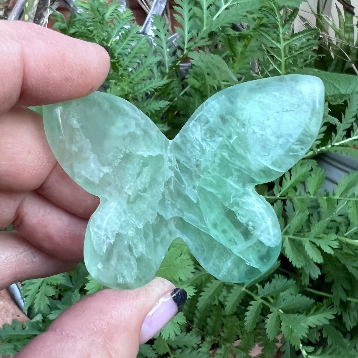 Green Fluorite 3D Butterfly Carving