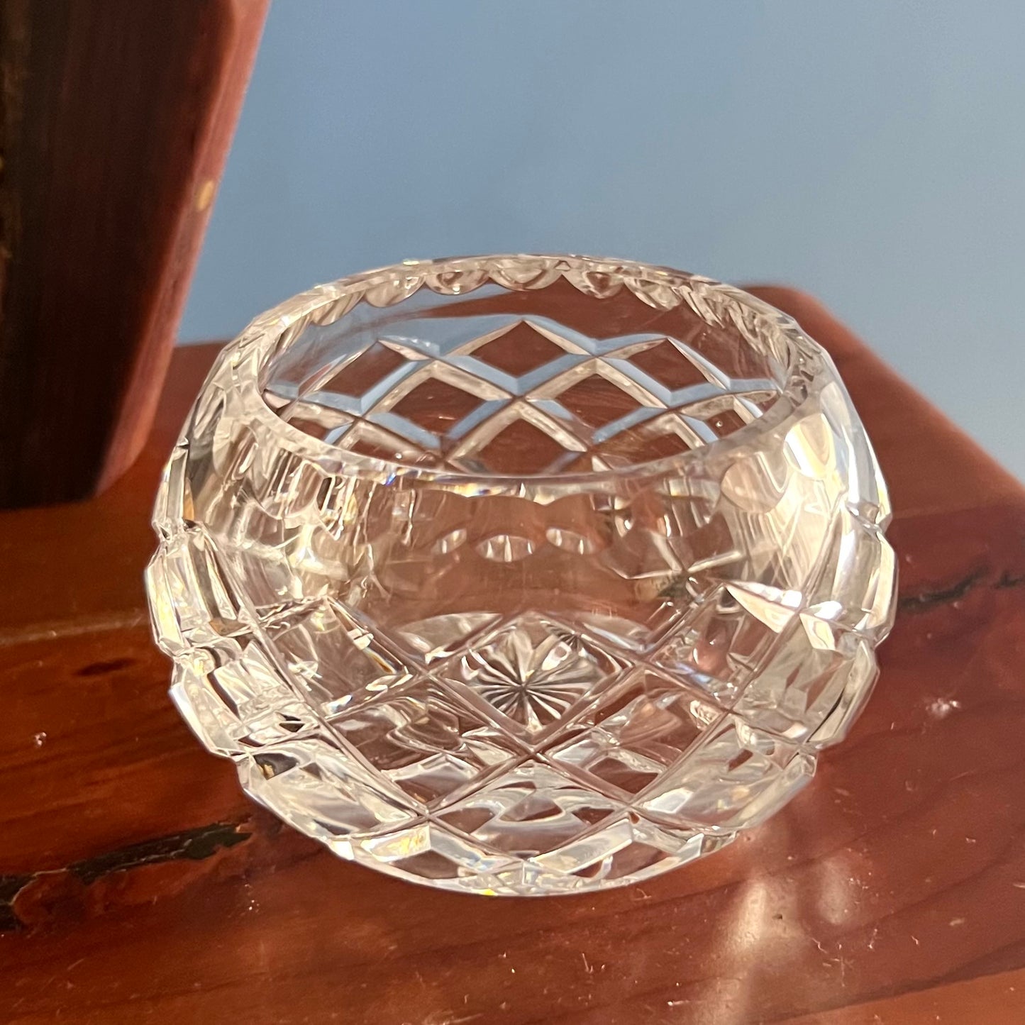 Vintage Waterford cut Lead Crystal Glass Rose Vase