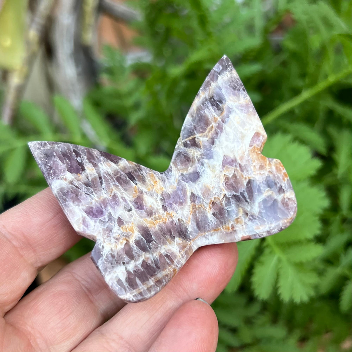 Chevron Amethyst 3D Butterfly Carving