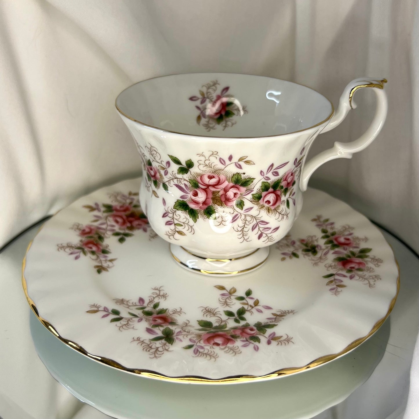 'Lavender Rose' Vintage Royal Albert Teacup & Saucer | Elegant Garden Inspired Bone China Teacup Set