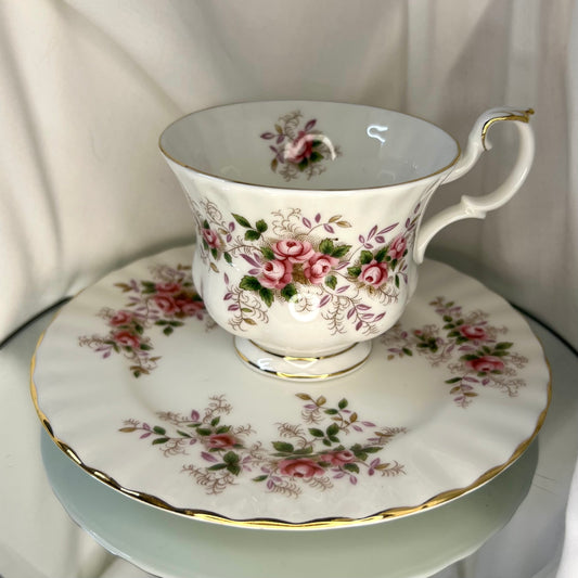 'Lavender Rose' Vintage Royal Albert Teacup & Saucer | Elegant Garden Inspired Bone China Teacup Set