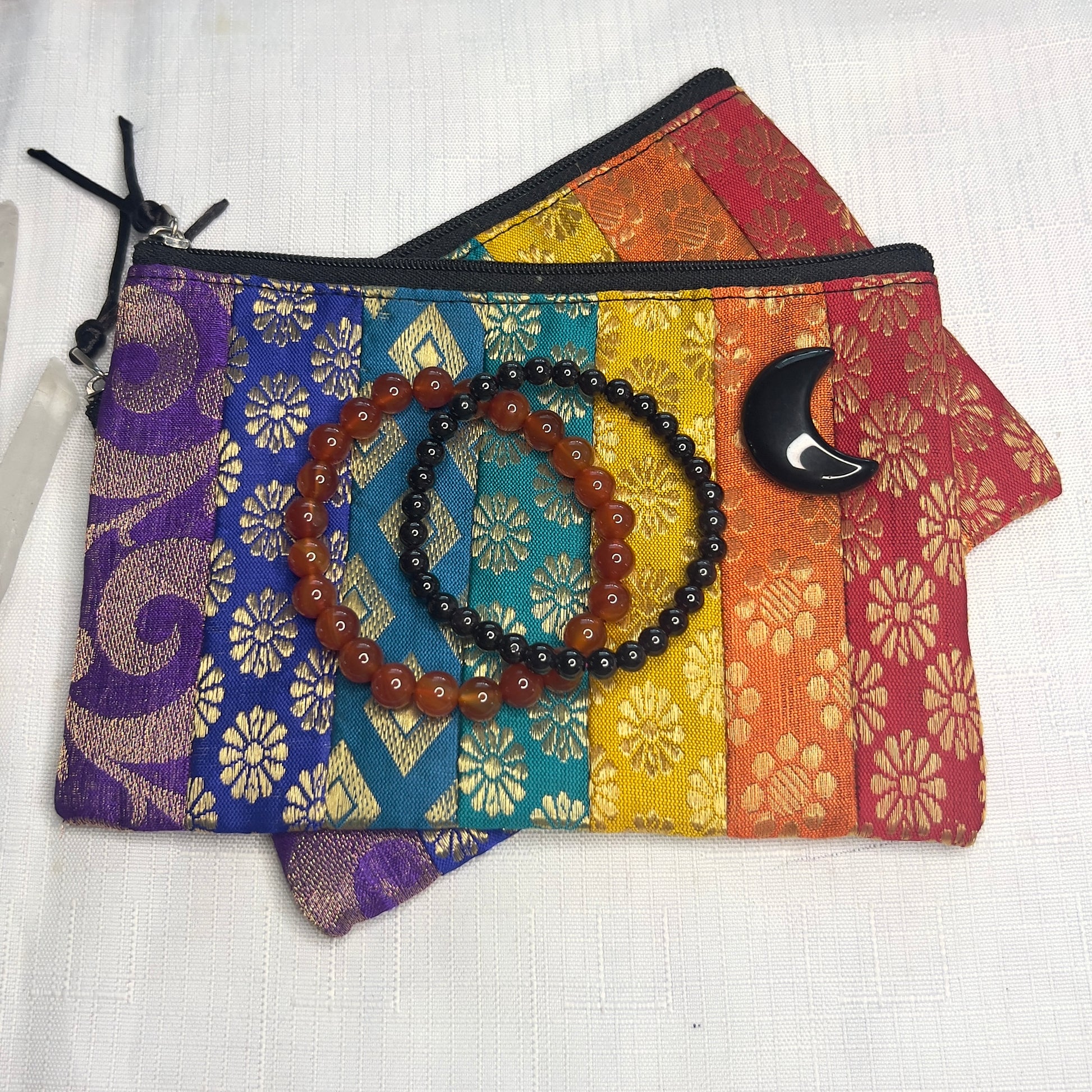 Rainbow Satin Zip Purse 
