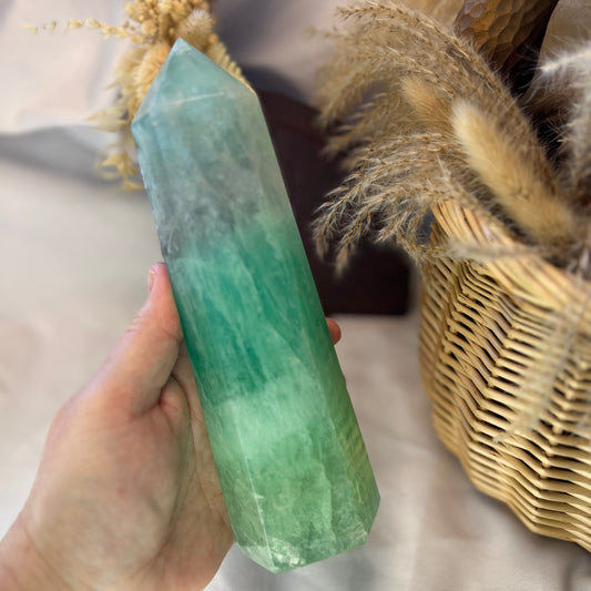 Extra Large Seafoam Green Fluorite Tower