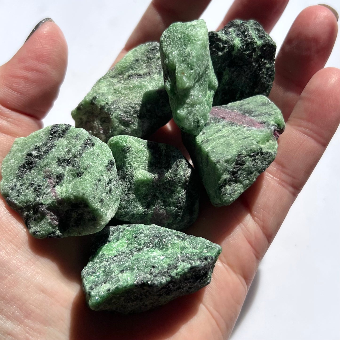 Ruby in Zoisite Rough Chunks - UV Reactive