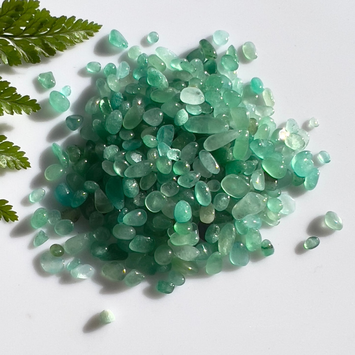 Green Agate Crystal Chips (small & polished)