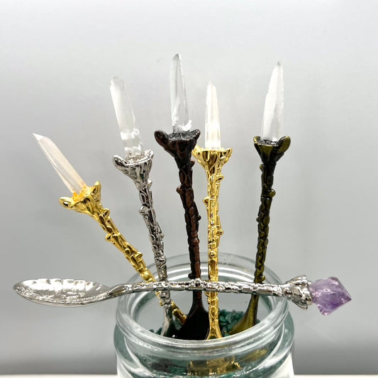 Lemurian Quartz Altar Teaspoon | Herb Spoon | Faerie Spoon