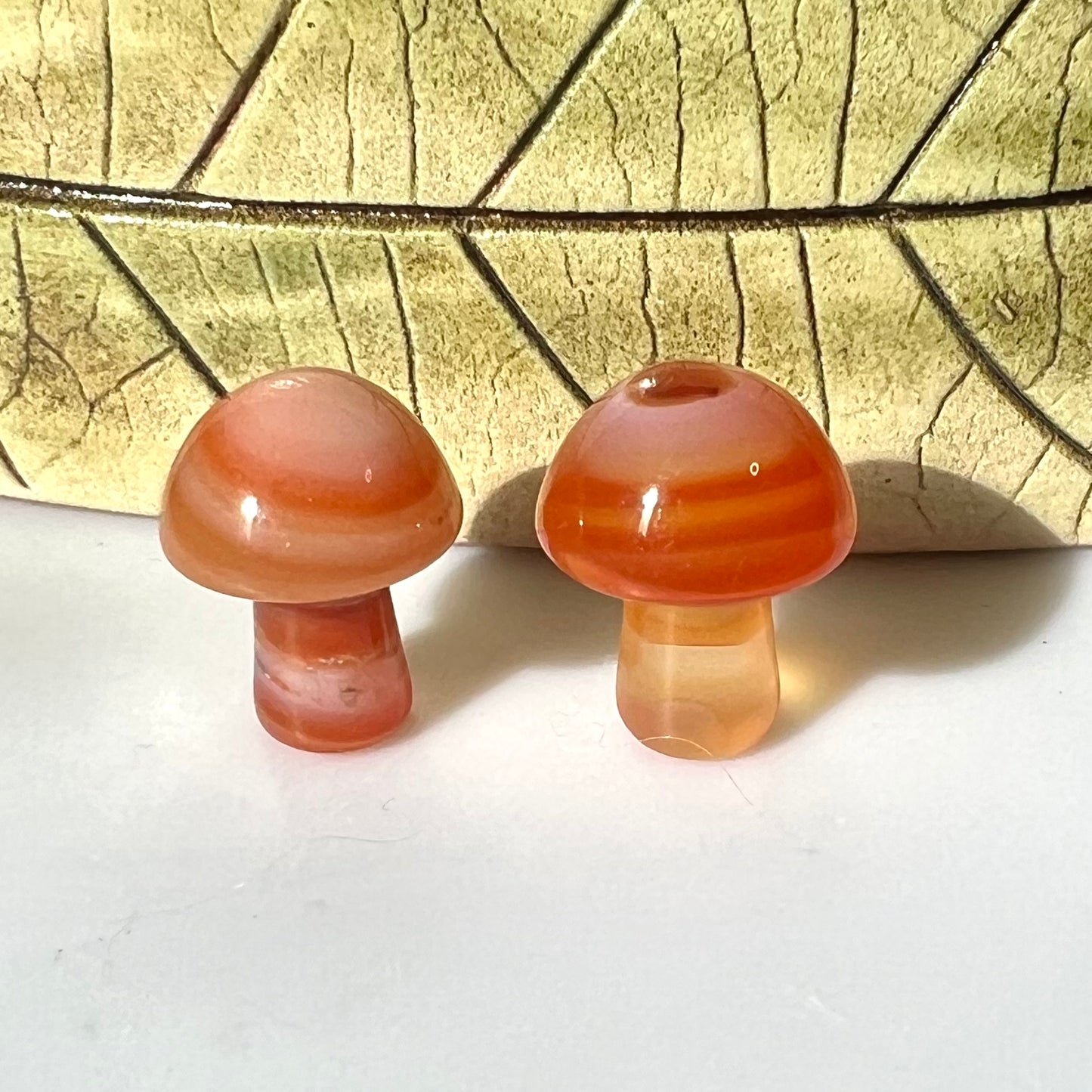 Carnelian Mini Mushroom Carvings