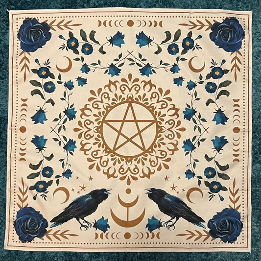 Altar Cloth - Ravens on Cream