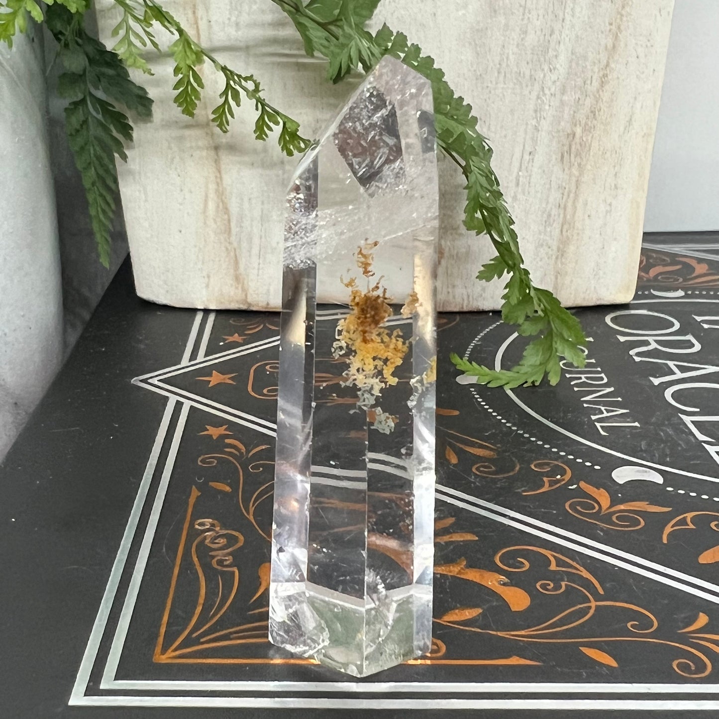 Clear Quartz Generator - Optical with Angel Wing & Inclusions (Madagascar)
