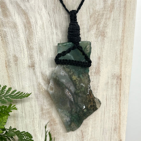 Large Moss Agate feature Necklace - Mother Earth Magic