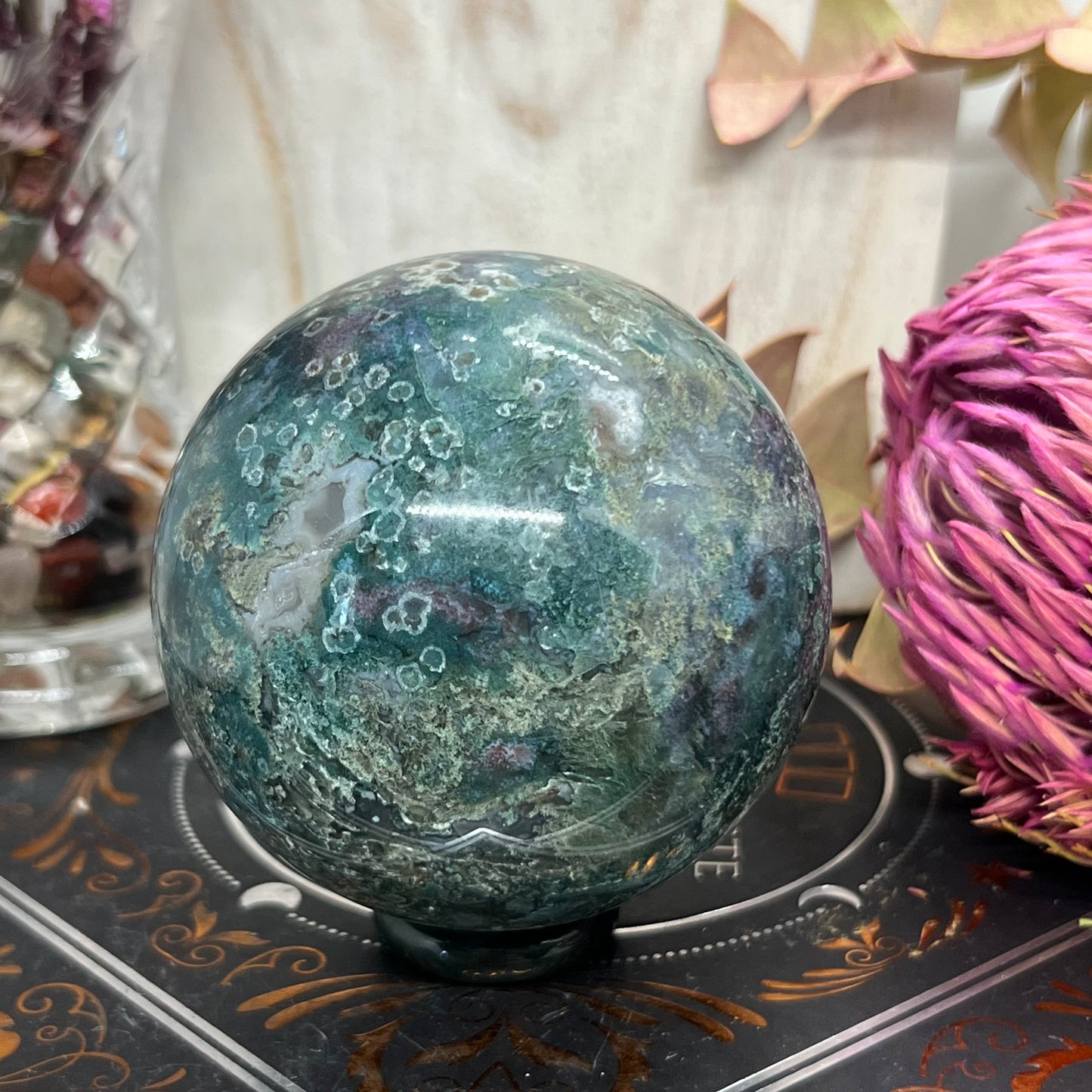 Moss Agate Sphere - Half a kilo of Earthy Beauty