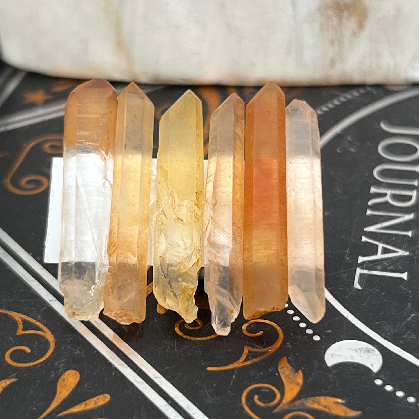 Golden Healer/Tangerine Quartz Point - 6p set for gridding or jewellery making