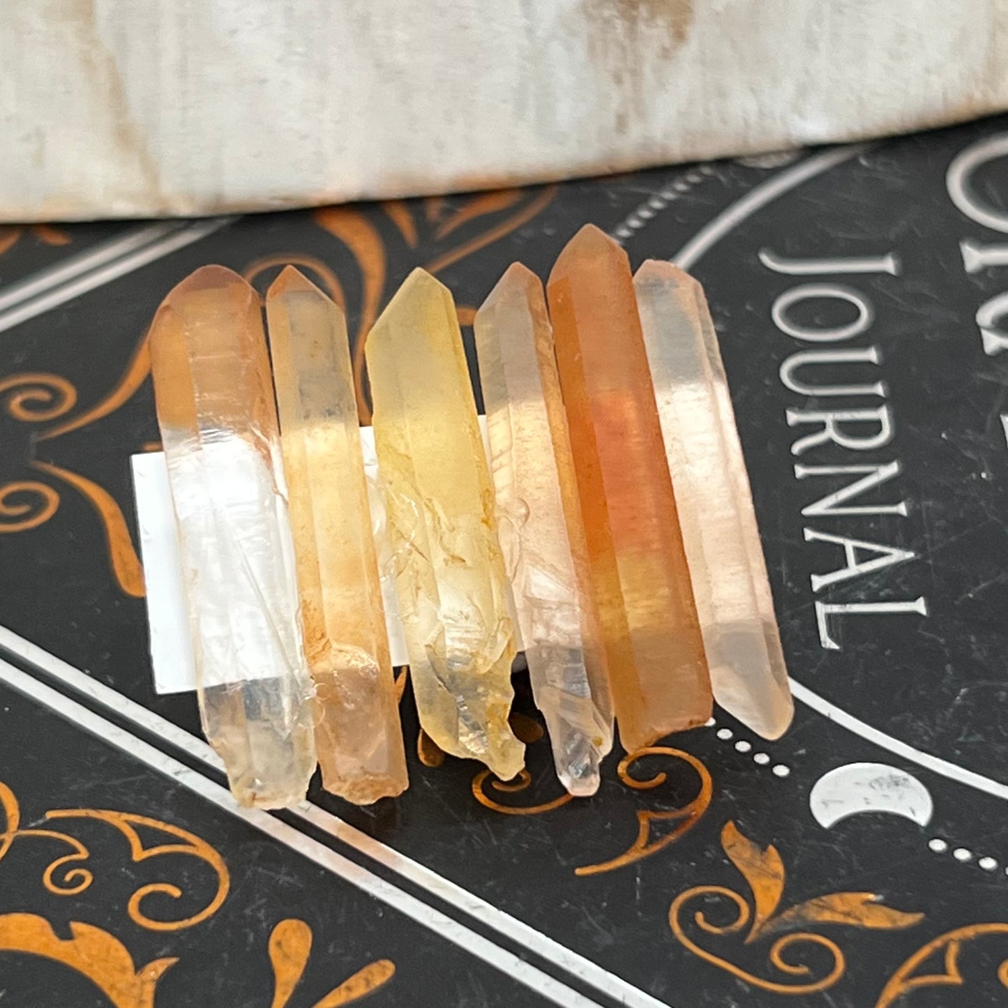 Golden Healer/Tangerine Quartz Point - 6p set for gridding or jewellery making