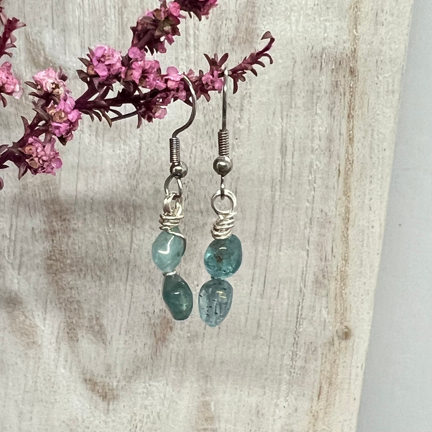 Apatite Wire Wrapped Earrings