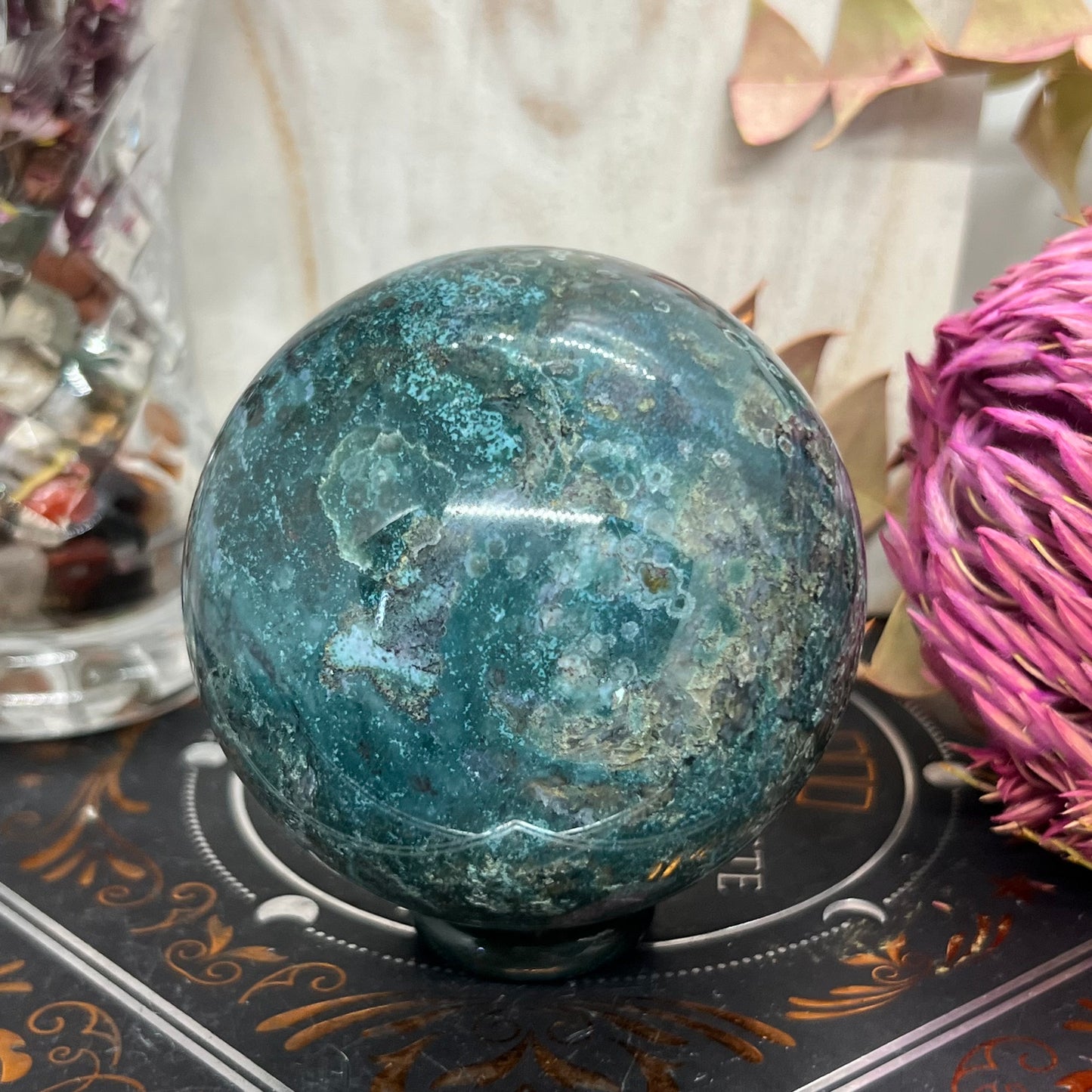 Moss Agate Sphere - Half a kilo of Earthy Beauty