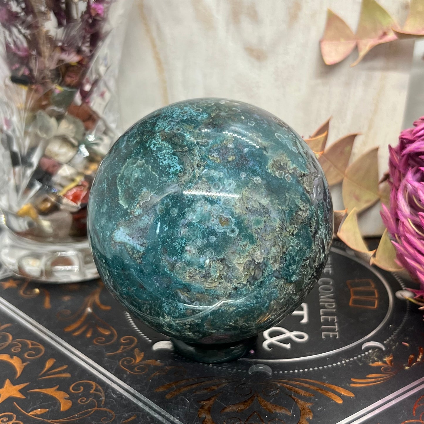 Moss Agate Sphere - Half a kilo of Earthy Beauty