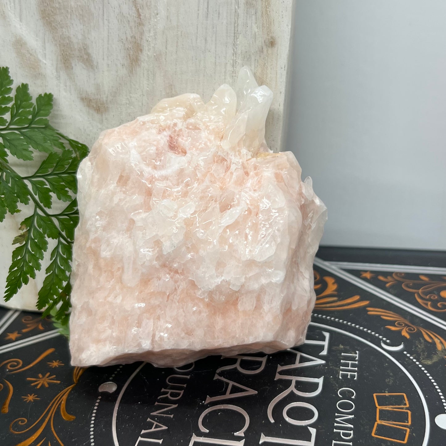 Pink Calcite Crystal - Large Rough Pale Pink Calcite Crystal Chunk